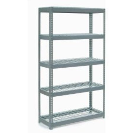 GLOBAL EQUIPMENT Extra Heavy Duty Shelving 48"W x 18"D x 96"H With 5 Shelves, Wire Deck, Gry 717481